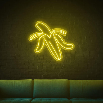 Bright Yellow Peeled Banana Led Neon Sign For Living Room Cafe Wall Decor | Shineneon