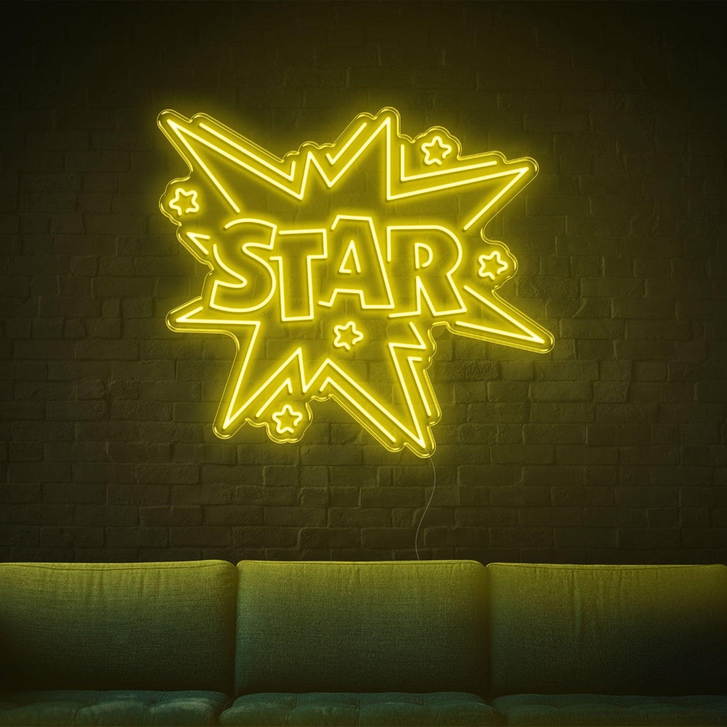 Bright Yellow Starburst Star Led Neon Sign For Indoor Wall Decor | Shineneon