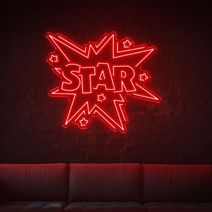 Bright Yellow Starburst Star Led Neon Sign For Indoor Wall Decor | Shineneon