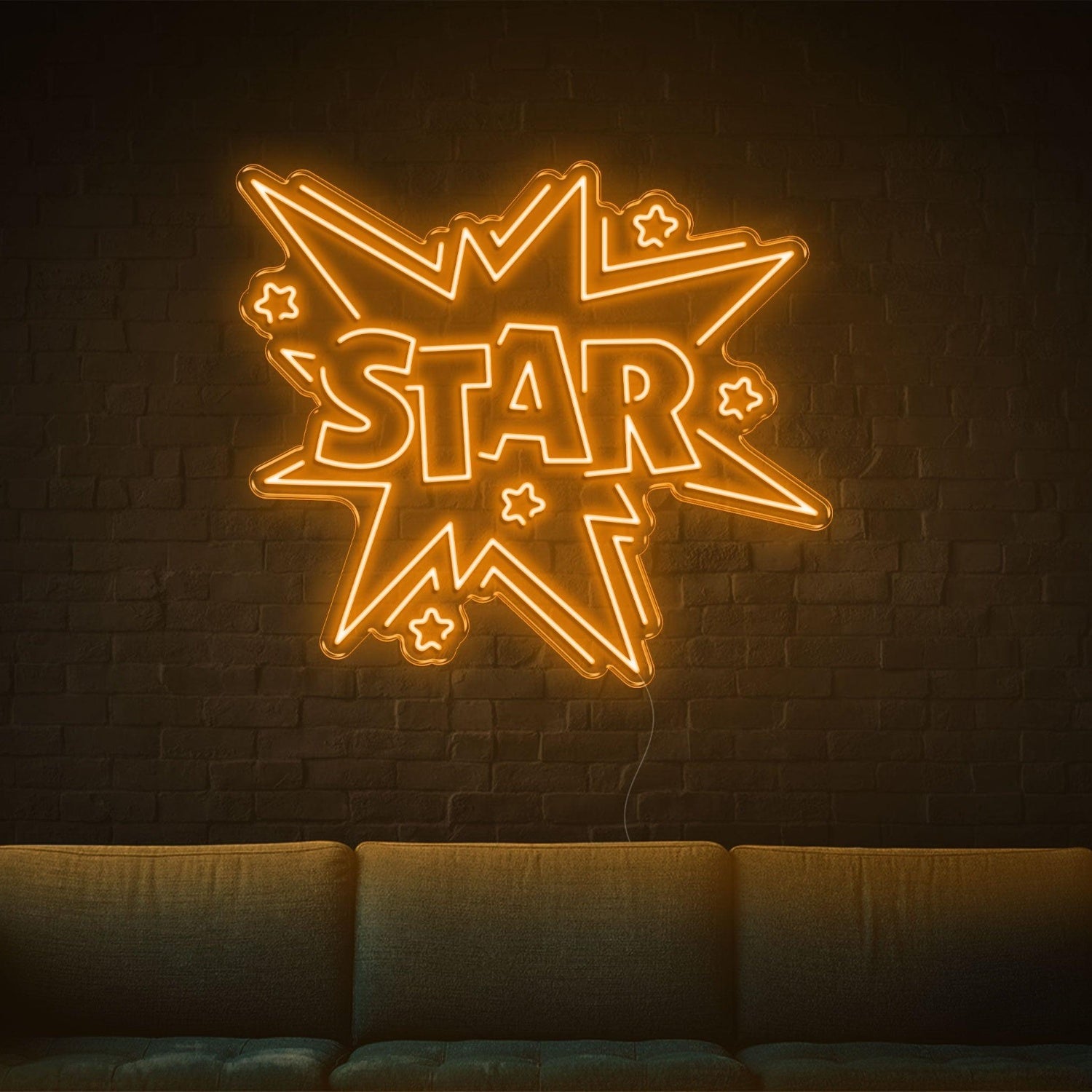 Bright Yellow Starburst Star Led Neon Sign For Indoor Wall Decor | Shineneon