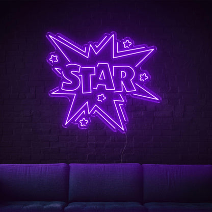 Bright Yellow Starburst Star Led Neon Sign For Indoor Wall Decor | Shineneon