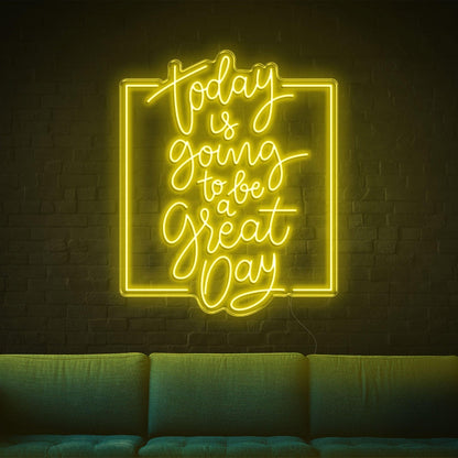 Bright Yellow Today Great Day Led Neon Sign For Living Room Cafe Decor | Shineneon