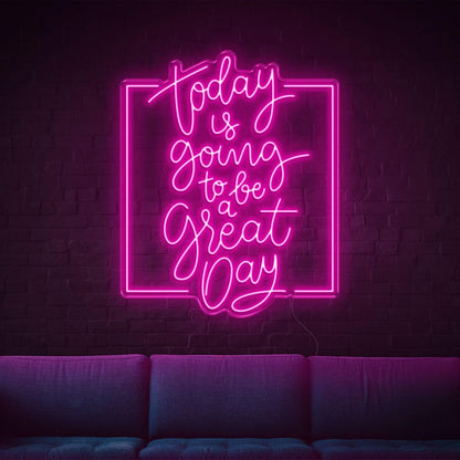 Bright Yellow Today Great Day Led Neon Sign For Living Room Cafe Decor | Shineneon