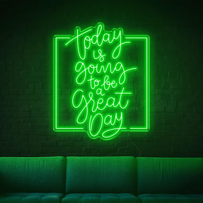 Bright Yellow Today Great Day Led Neon Sign For Living Room Cafe Decor | Shineneon