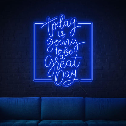 Bright Yellow Today Great Day Led Neon Sign For Living Room Cafe Decor | Shineneon