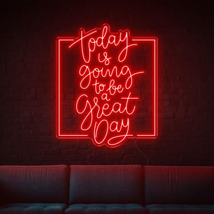 Bright Yellow Today Great Day Led Neon Sign For Living Room Cafe Decor | Shineneon