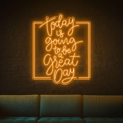 Bright Yellow Today Great Day Led Neon Sign For Living Room Cafe Decor | Shineneon