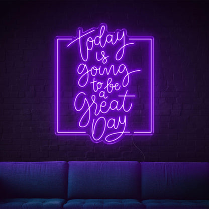 Bright Yellow Today Great Day Led Neon Sign For Living Room Cafe Decor | Shineneon