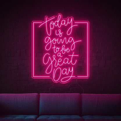 Bright Yellow Today Great Day Led Neon Sign For Living Room Cafe Decor | Shineneon