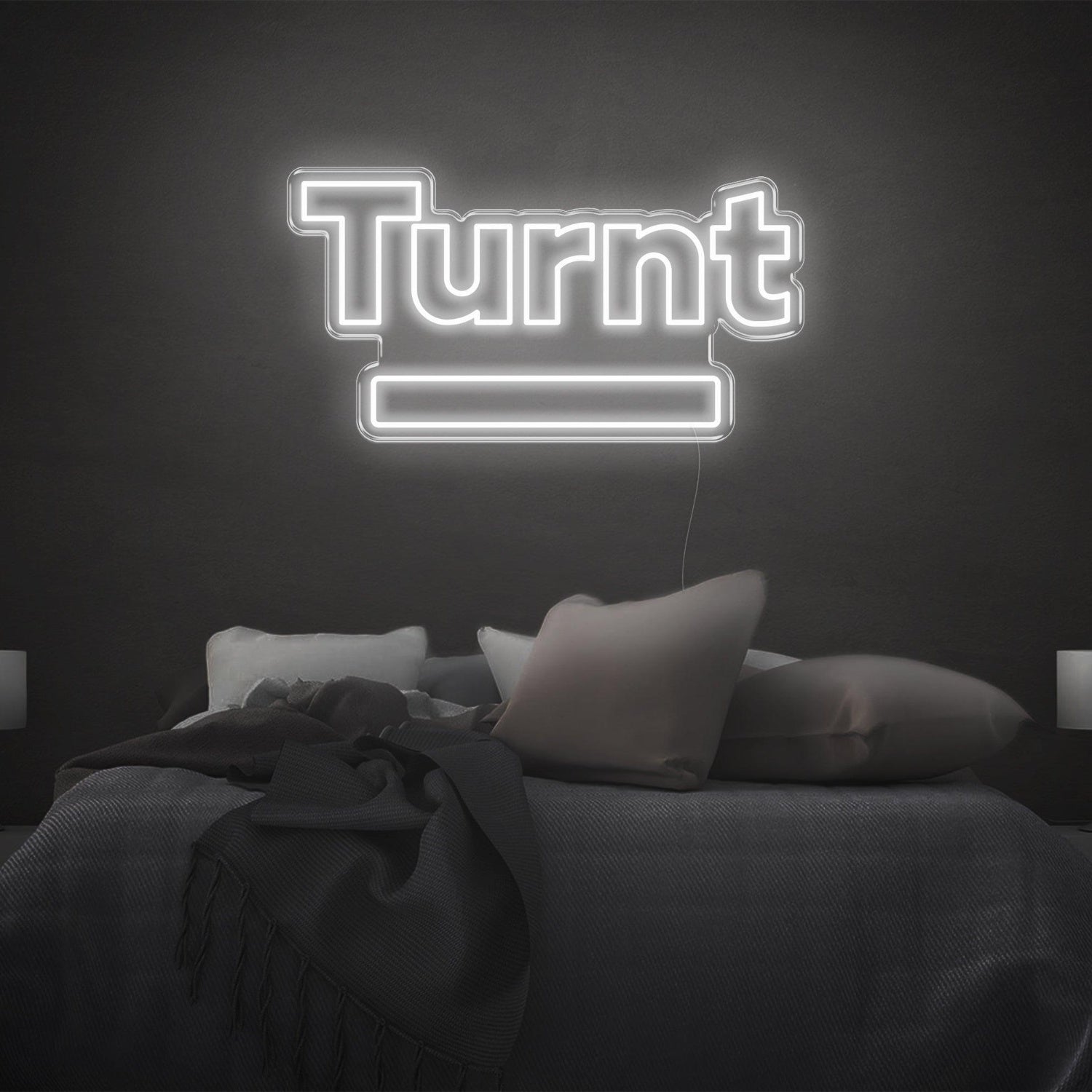 Bright Yellow Turnt Led Neon Sign With Base Bar For Bedroom Wall Decor | Shineneon