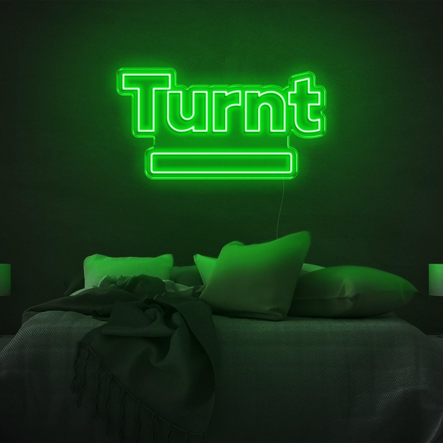 Bright Yellow Turnt Led Neon Sign With Base Bar For Bedroom Wall Decor | Shineneon