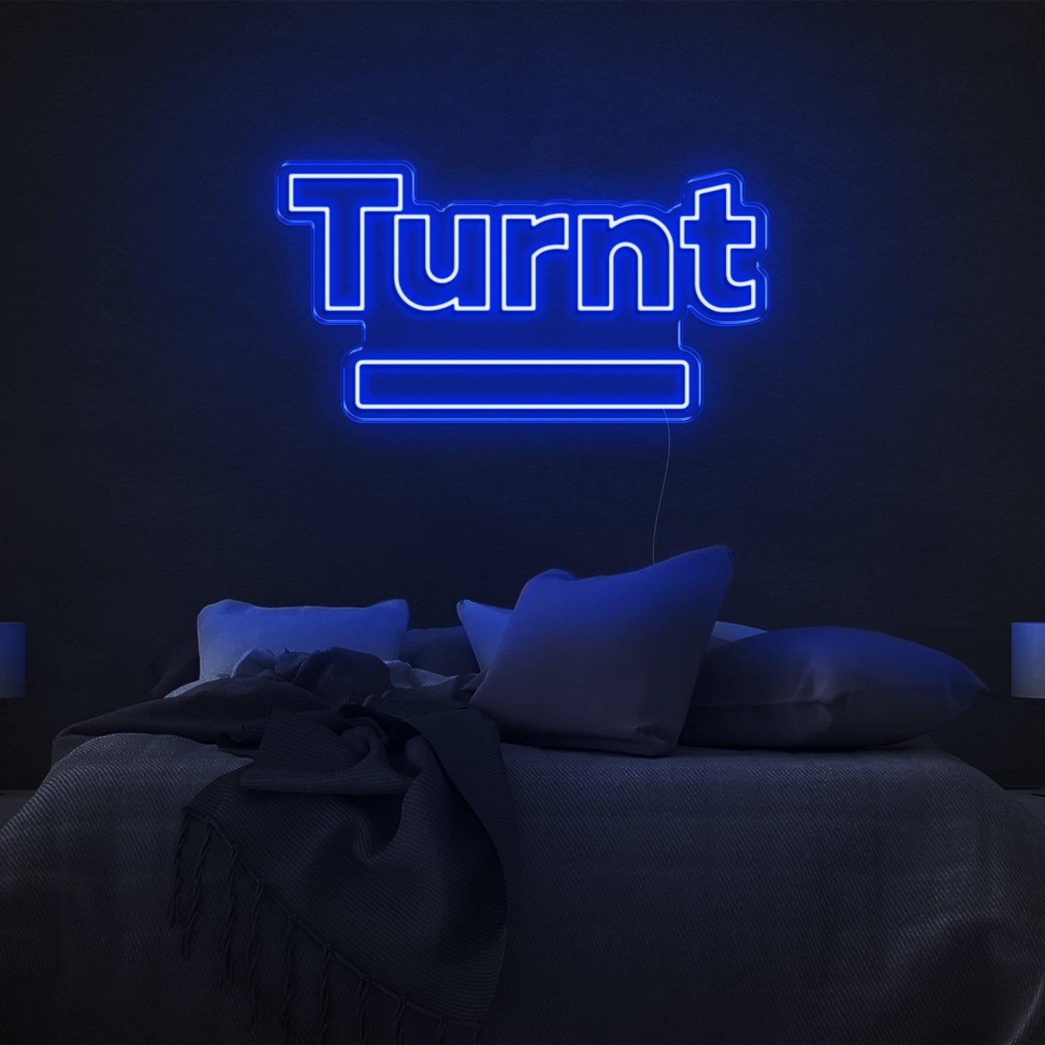 Bright Yellow Turnt Led Neon Sign With Base Bar For Bedroom Wall Decor | Shineneon