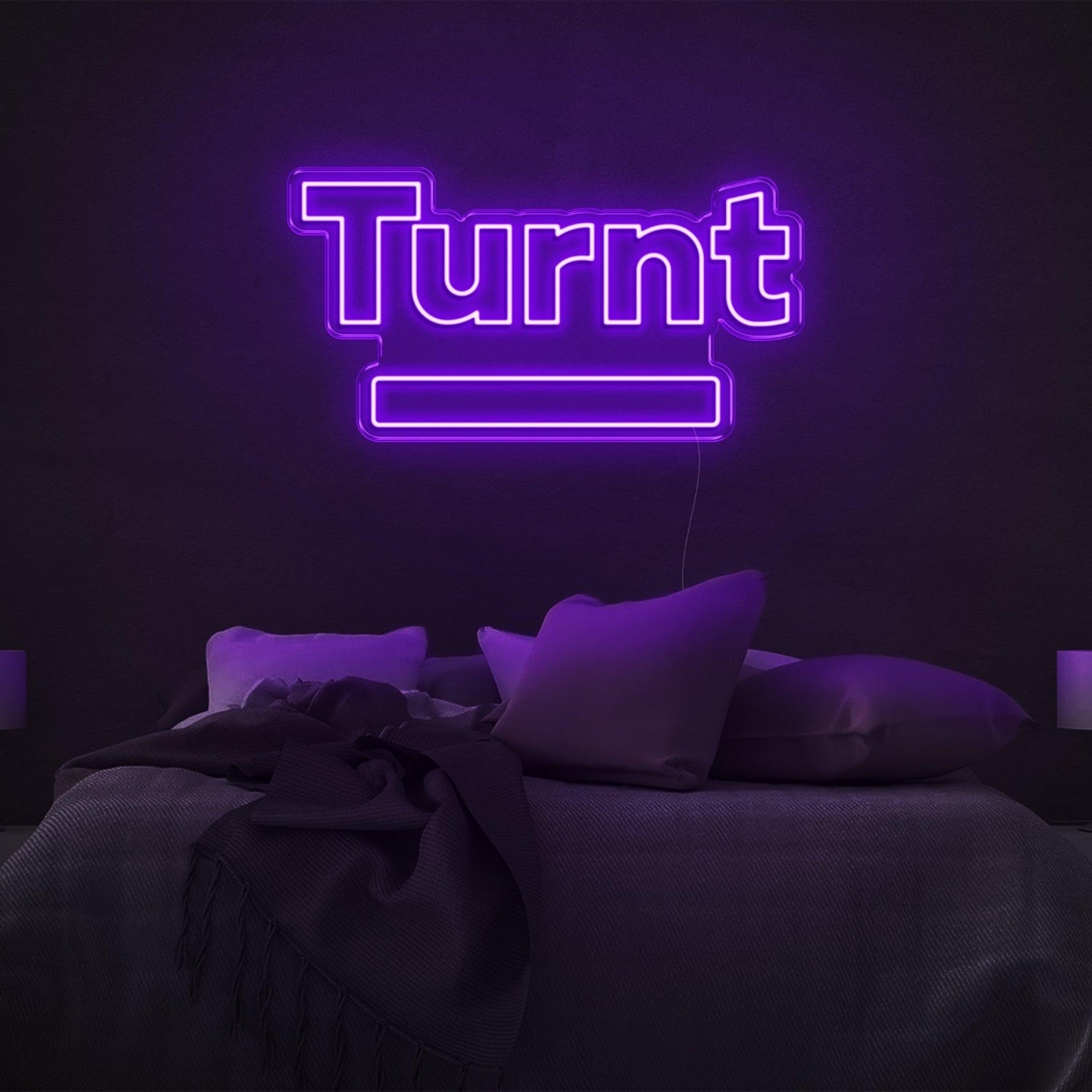 Bright Yellow Turnt Led Neon Sign With Base Bar For Bedroom Wall Decor | Shineneon