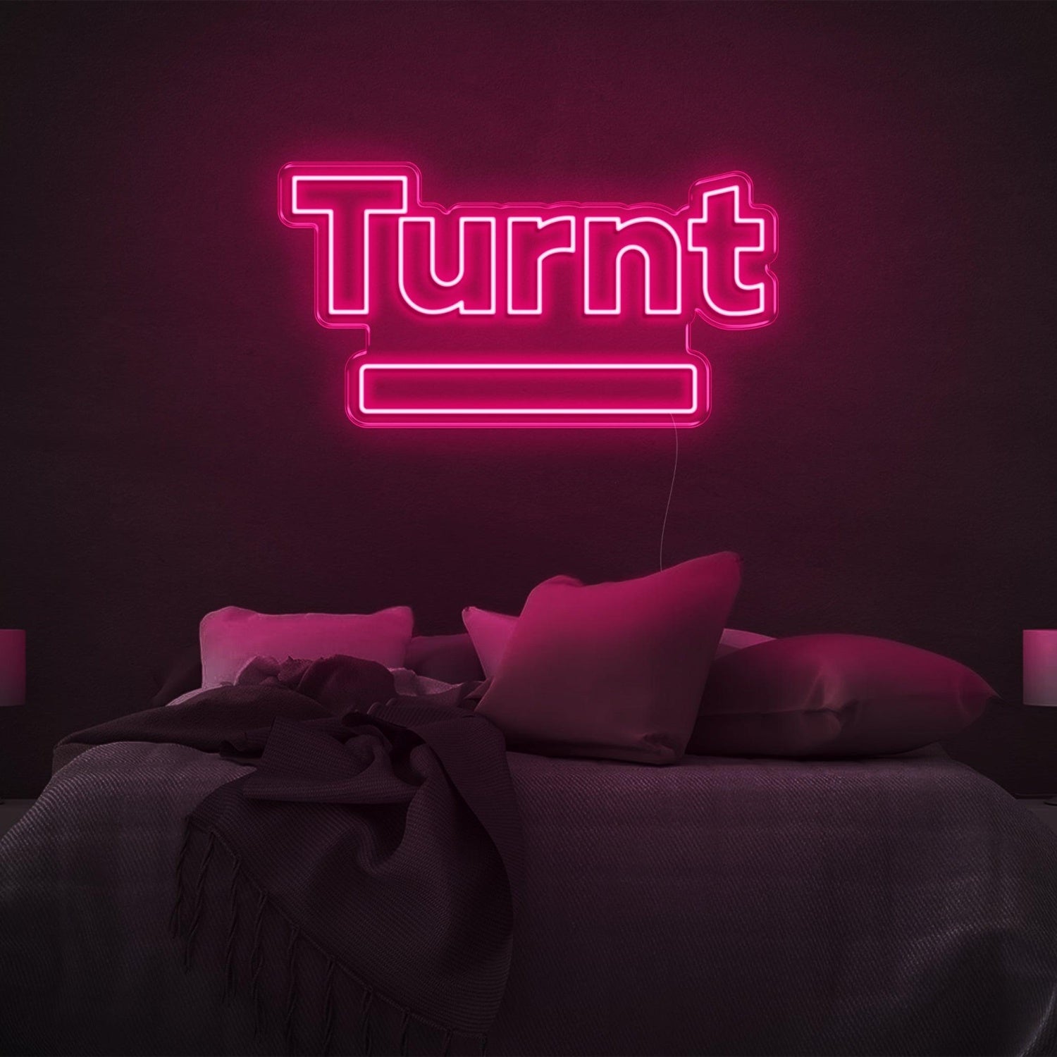 Bright Yellow Turnt Led Neon Sign With Base Bar For Bedroom Wall Decor | Shineneon