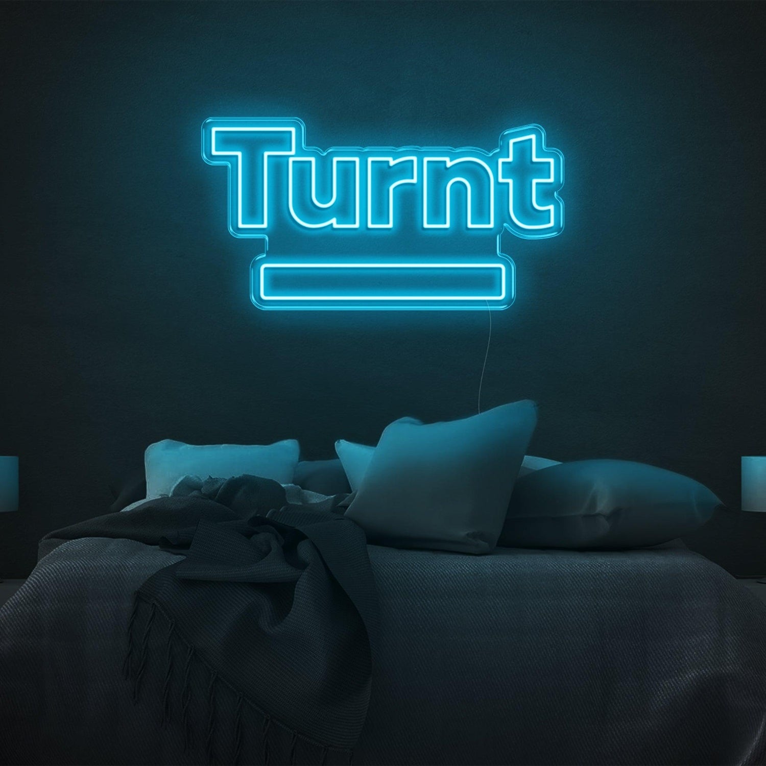 Bright Yellow Turnt Led Neon Sign With Base Bar For Bedroom Wall Decor | Shineneon