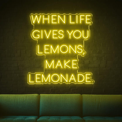 Bright Yellow When Life Gives Lemons Led Neon Sign For Home Studio Cafe Decor | Shineneon