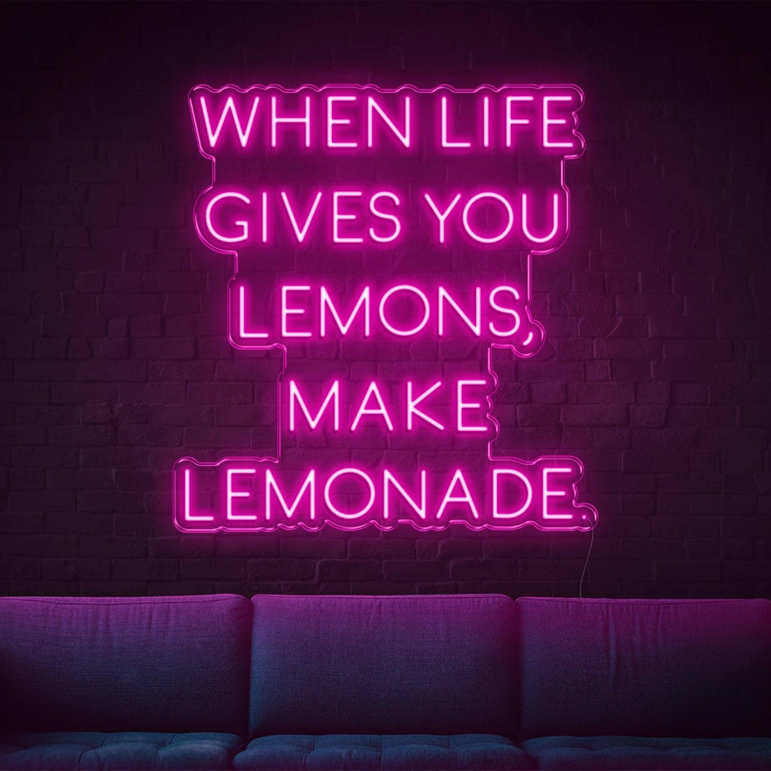 Bright Yellow When Life Gives Lemons Led Neon Sign For Home Studio Cafe Decor | Shineneon