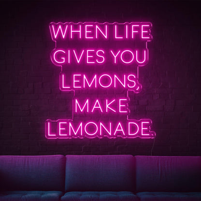 Bright Yellow When Life Gives Lemons Led Neon Sign For Home Studio Cafe Decor | Shineneon