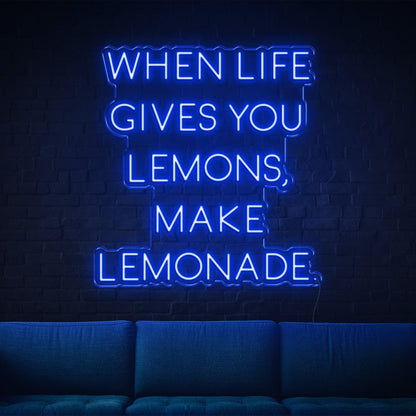 Bright Yellow When Life Gives Lemons Led Neon Sign For Home Studio Cafe Decor | Shineneon