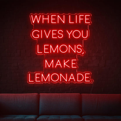 Bright Yellow When Life Gives Lemons Led Neon Sign For Home Studio Cafe Decor | Shineneon