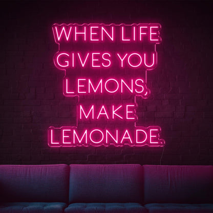 Bright Yellow When Life Gives Lemons Led Neon Sign For Home Studio Cafe Decor | Shineneon