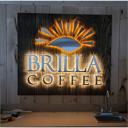 Brilla Coffee 3D Backlit Channel Letters Led Light Sign