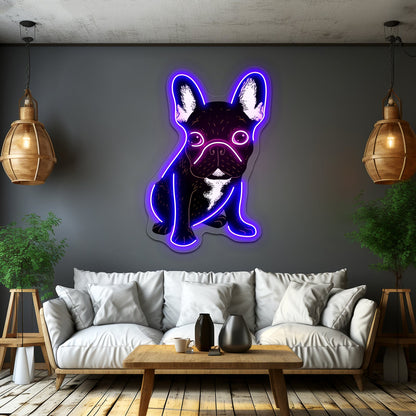 Brindle French Bulldog Artwork Led Neon Sign - Shineneon