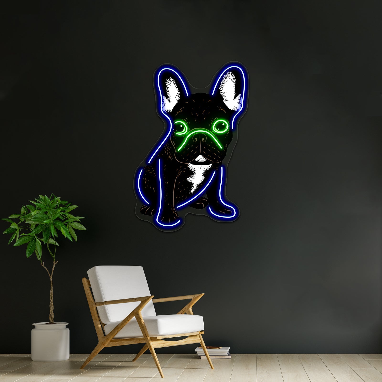 Brindle French Bulldog Artwork Led Neon Sign - Shineneon