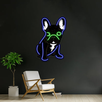 Brindle French Bulldog Artwork Led Neon Sign - Shineneon