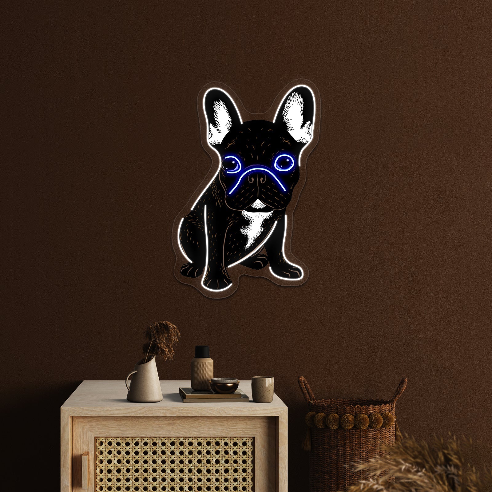 Brindle French Bulldog Artwork Led Neon Sign - Shineneon