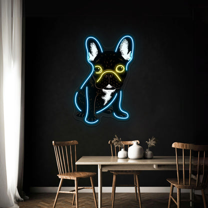 Brindle French Bulldog Artwork Led Neon Sign