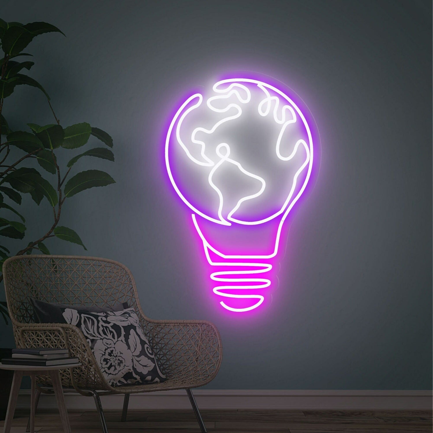 Bring A Universal Glow To Any Space Earth Bulb Led Neon Sign - Shineneon
