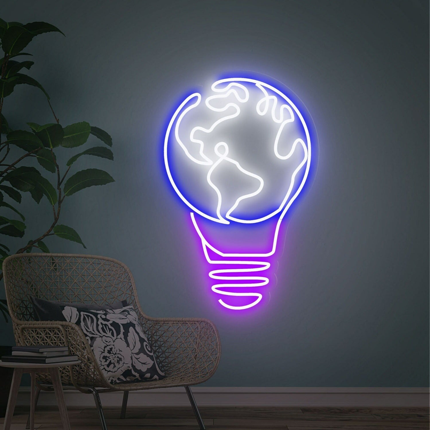 Bring A Universal Glow To Any Space Earth Bulb Led Neon Sign - Shineneon