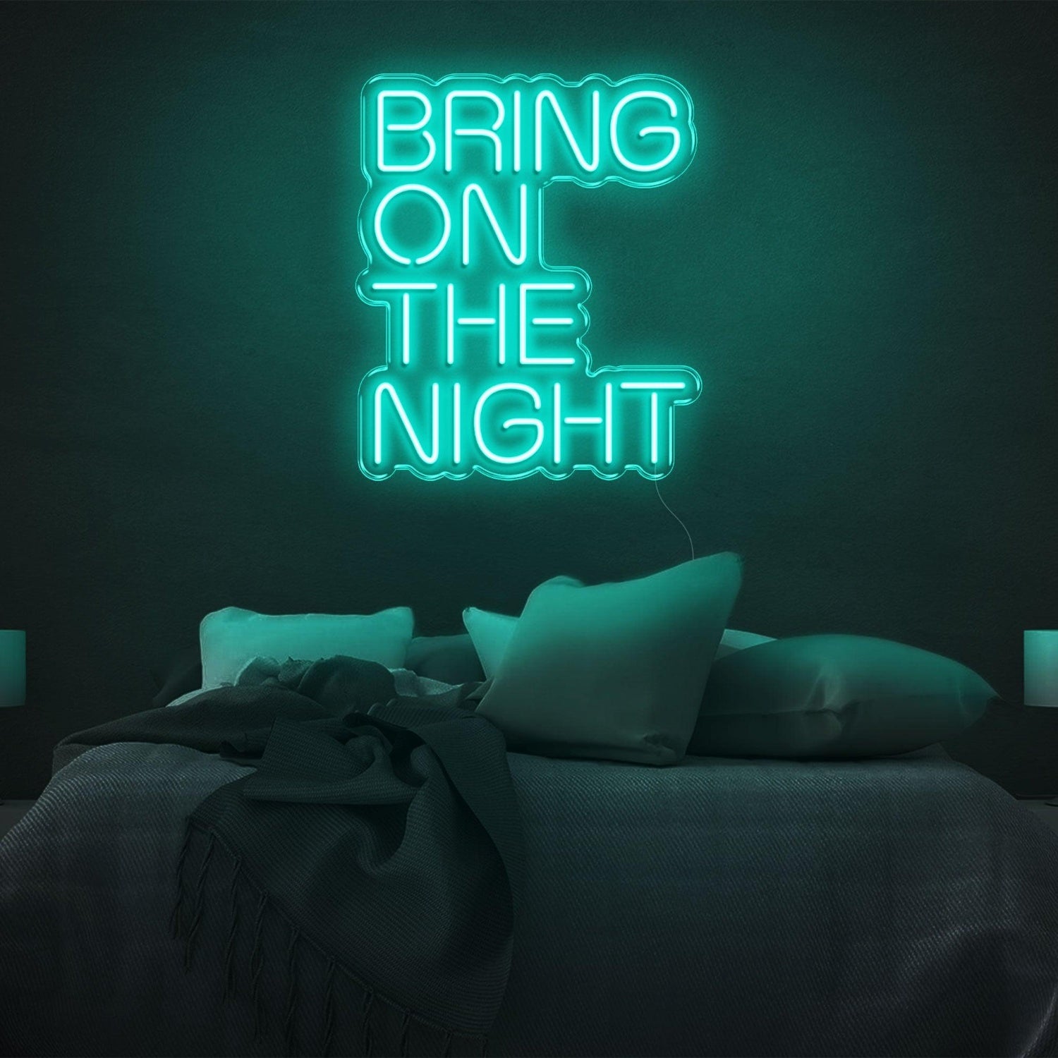 Bring On The Night Green Led Neon Sign For Bedroom Wall Decor | Shineneon