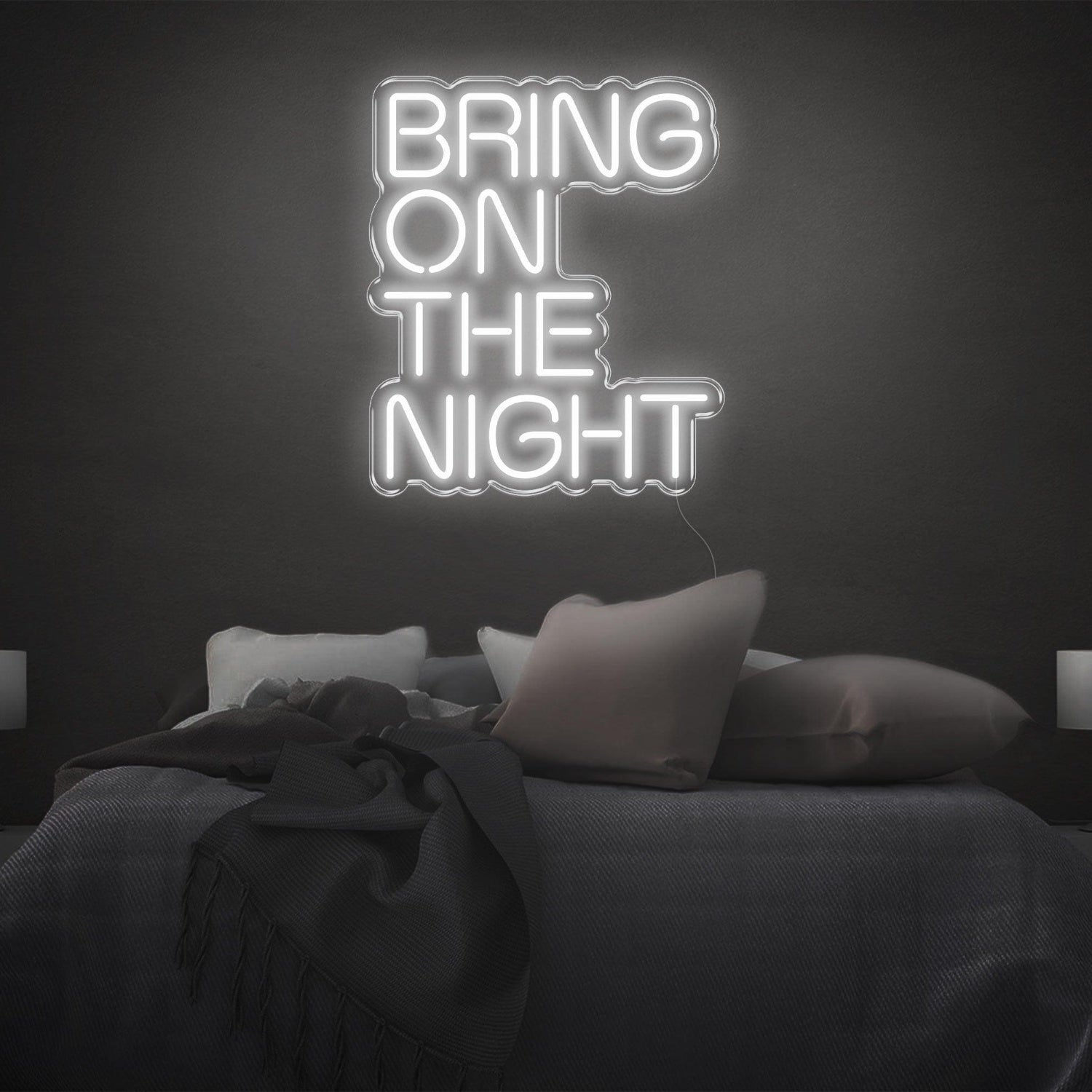 Bring On The Night Green Led Neon Sign For Bedroom Wall Decor | Shineneon
