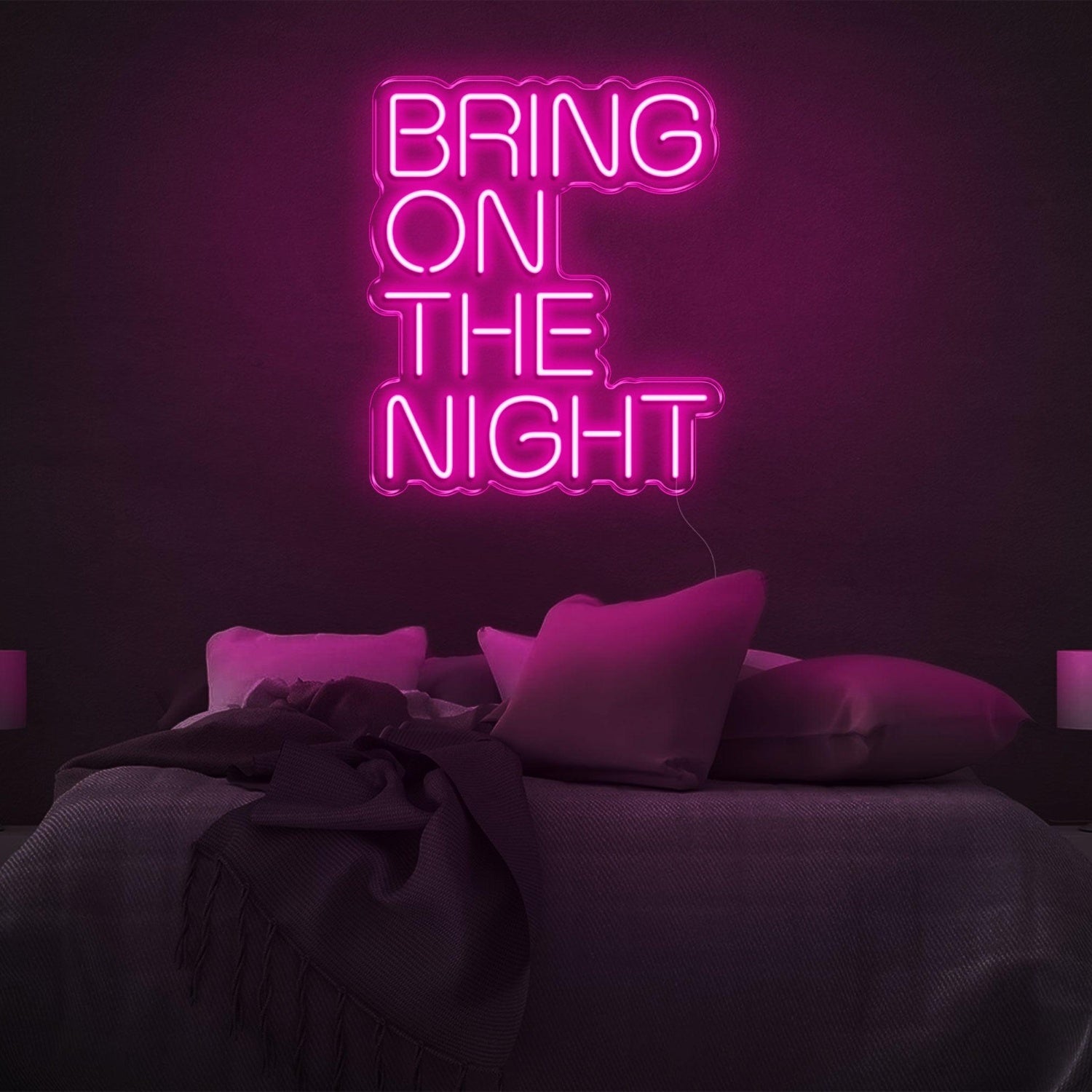 Bring On The Night Green Led Neon Sign For Bedroom Wall Decor | Shineneon
