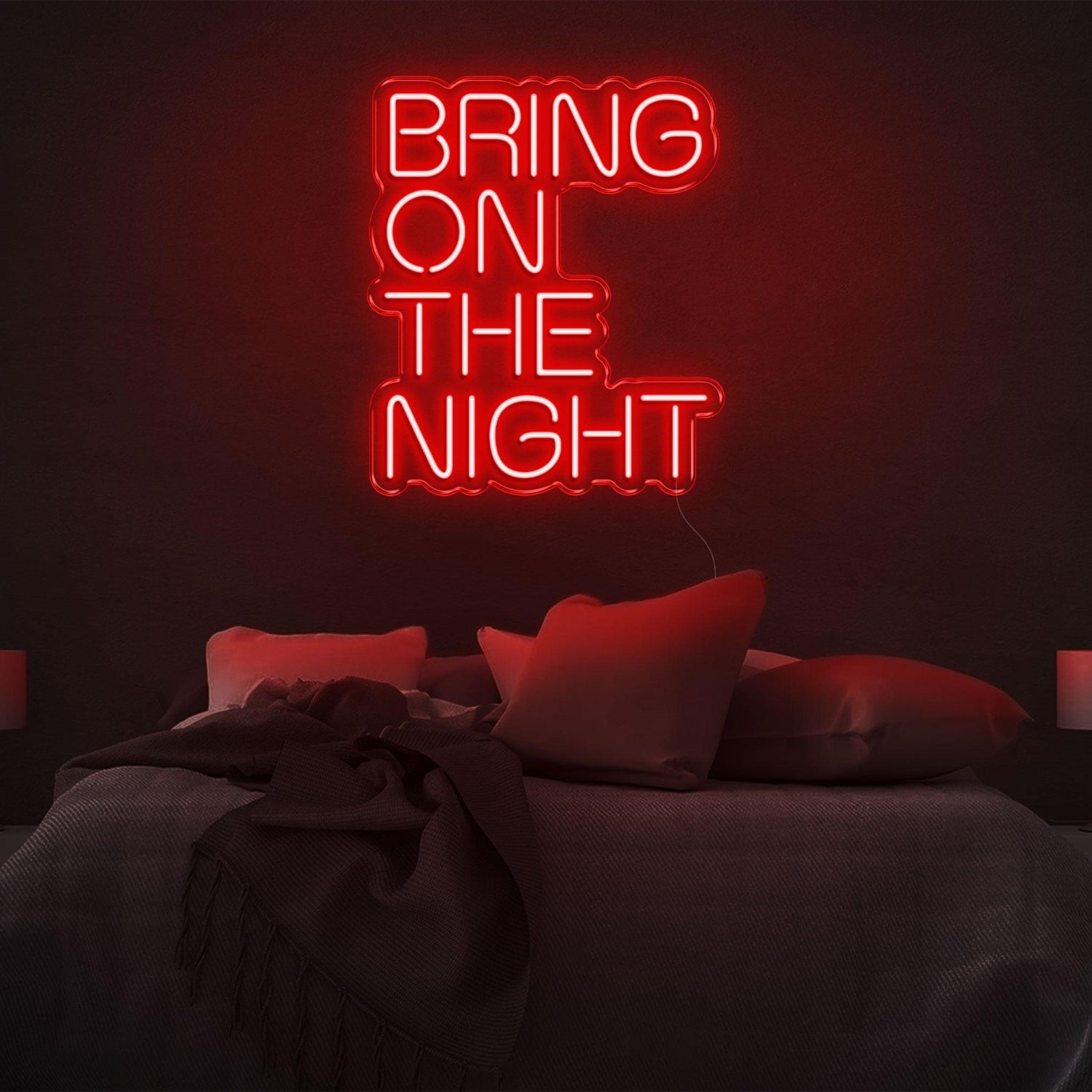 Bring On The Night Green Led Neon Sign For Bedroom Wall Decor | Shineneon