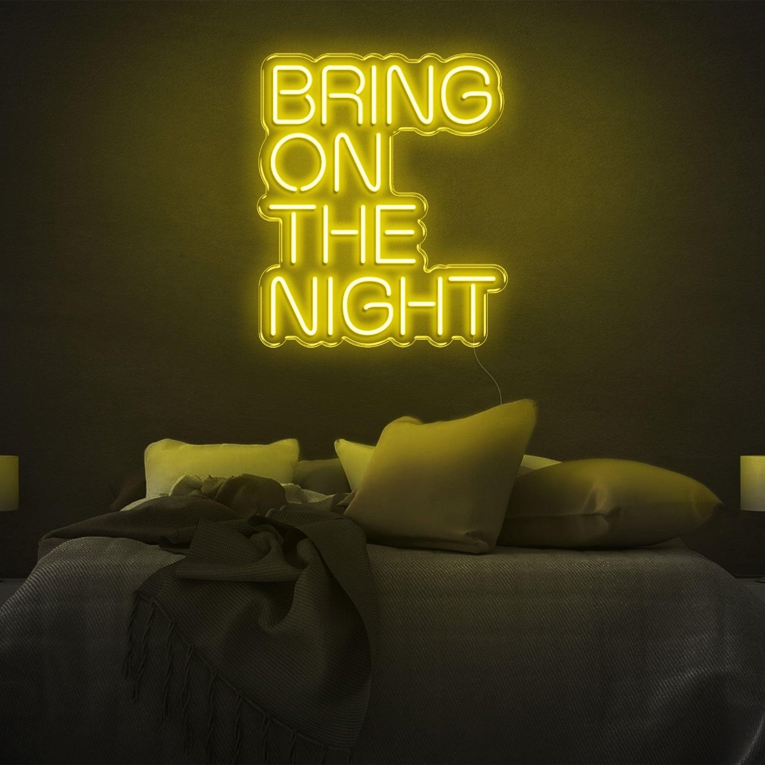 Bring On The Night Green Led Neon Sign For Bedroom Wall Decor | Shineneon