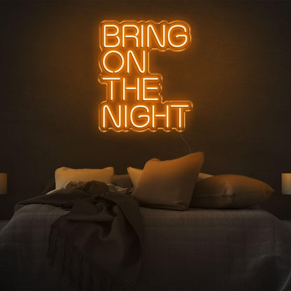 Bring On The Night Green Led Neon Sign For Bedroom Wall Decor | Shineneon