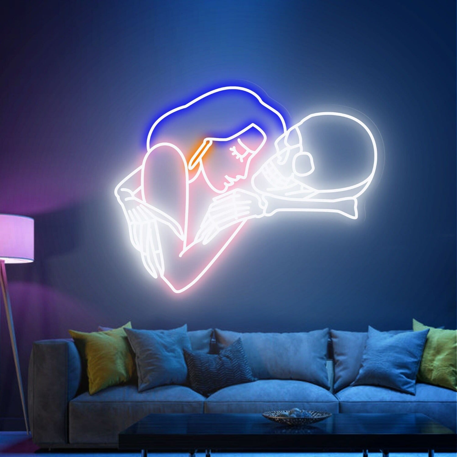 Bring Romance To The Macabre Girl Loves Skull Neon Sign | Shineneon