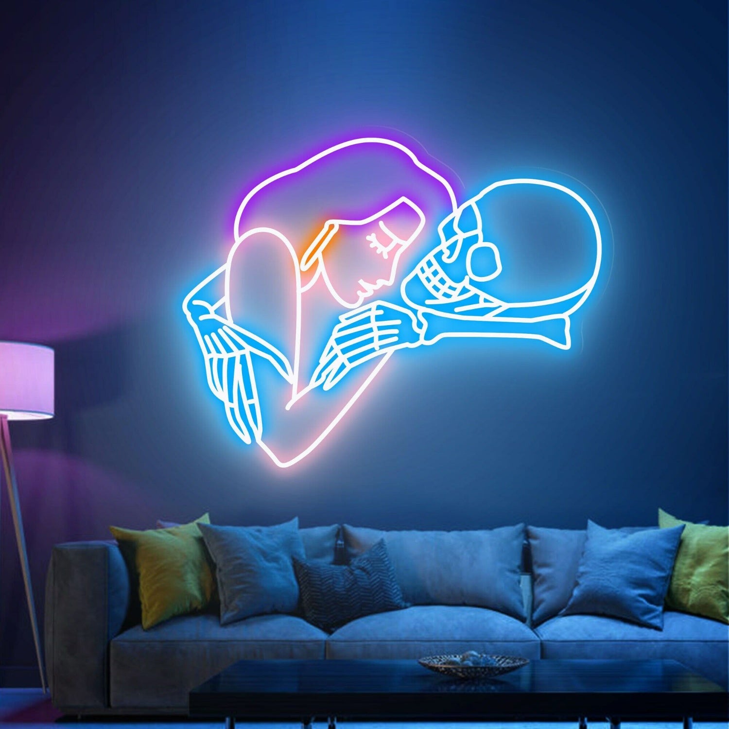 Bring Romance To The Macabre Girl Loves Skull Neon Sign | Shineneon
