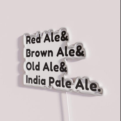 British Ales Beer Types Red Aleand Brown Rgb Led Neon Sign - Shineneon