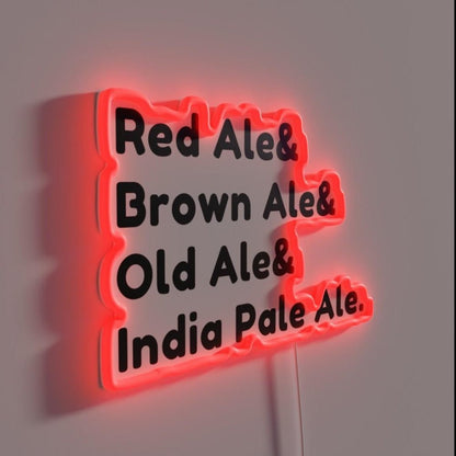 British Ales Beer Types Red Aleand Brown Rgb Led Neon Sign - Shineneon