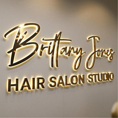 Brittany Jones Hair Salon Studio 3D Backlit Channel Letters Led Light Sign - Shineneon