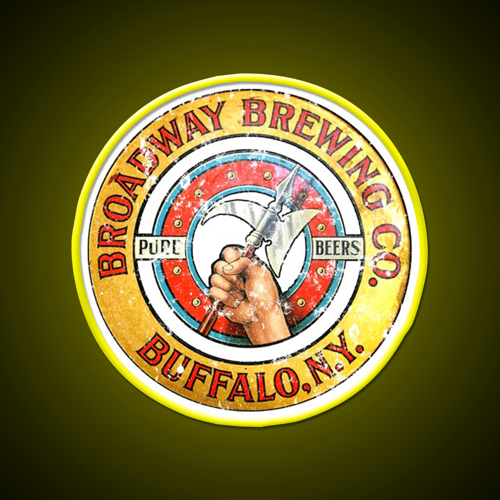 Broadway Brewery Beer Bar Decor Led Neon Sign Rgb Color - Custom LED neon sign front view