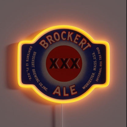 Brockert Ale Xxd Worcester Ma Beer Label Rgb Led Neon Sign - Shineneon