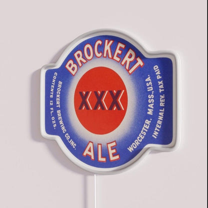 Brockert Ale Xxd Worcester Ma Beer Label Rgb Led Neon Sign - Shineneon