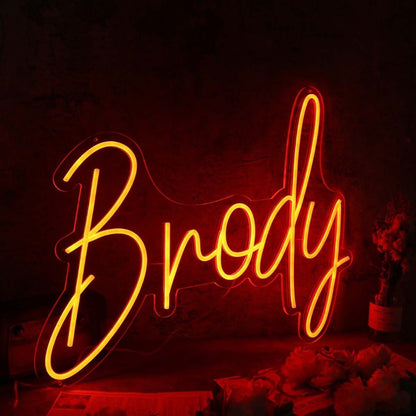 Brody Orange Led Neon Sign - Shineneon