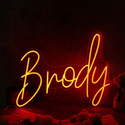 Brody Orange Led Neon Sign - Shineneon