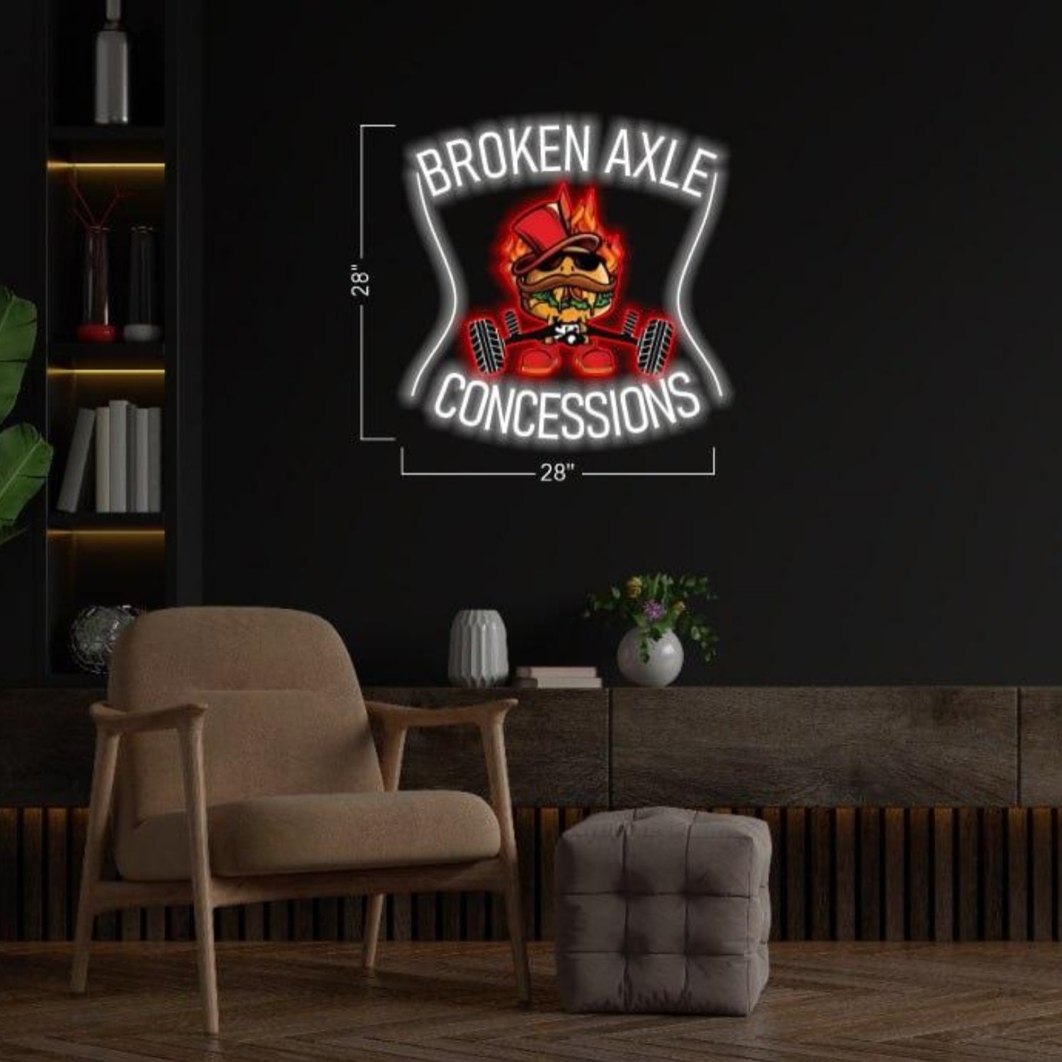 Broken Axle Wild Knights Red White Cartoon Led Neon Sign For Indoor Wall Decor | Shineneon